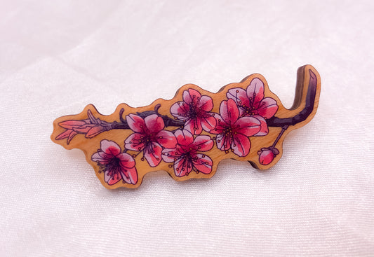 Cherry Blossom Wooden Pin